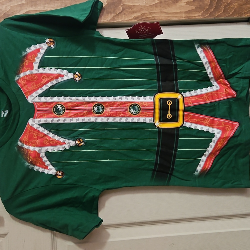 HOLIDAY TIME LITTLE HELPER ELF TEE: GREEN: NEW WITH TAGS: SIZE XS